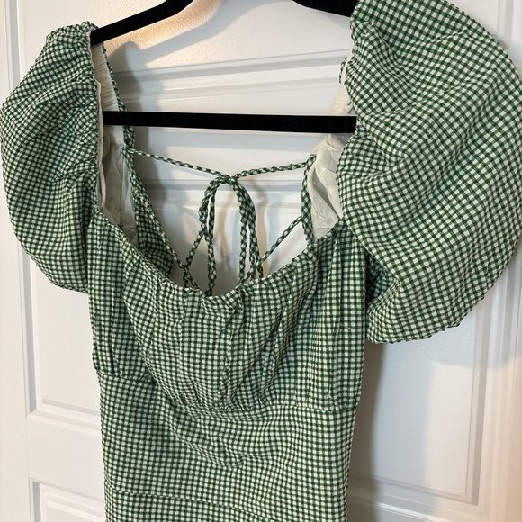 Oak + Fort Gingham puff sleeve mini dress - Picture 3 of 5